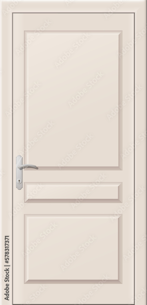 Fototapeta premium White Wooden Interior Door Template 