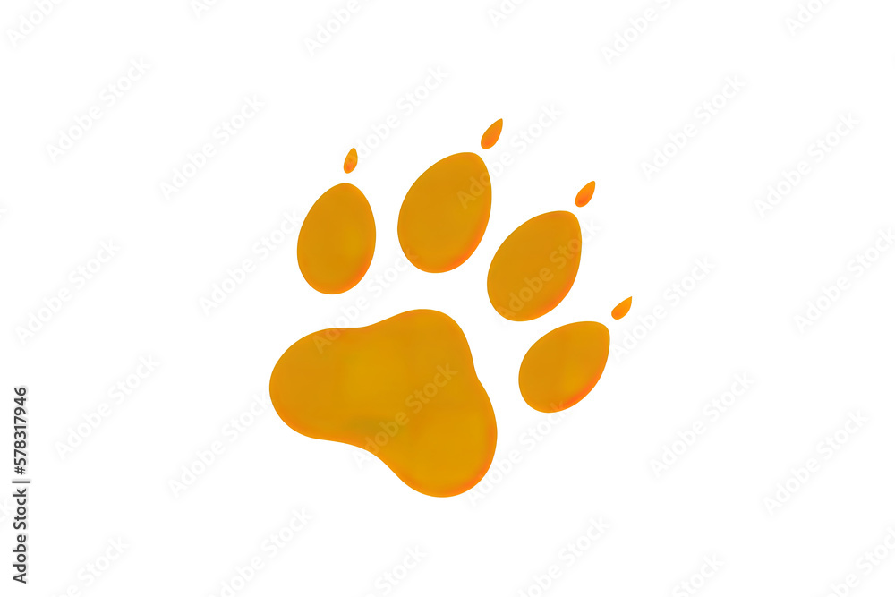 Dog or cat paw print flat icon for animal apps and websites. Generative Ai