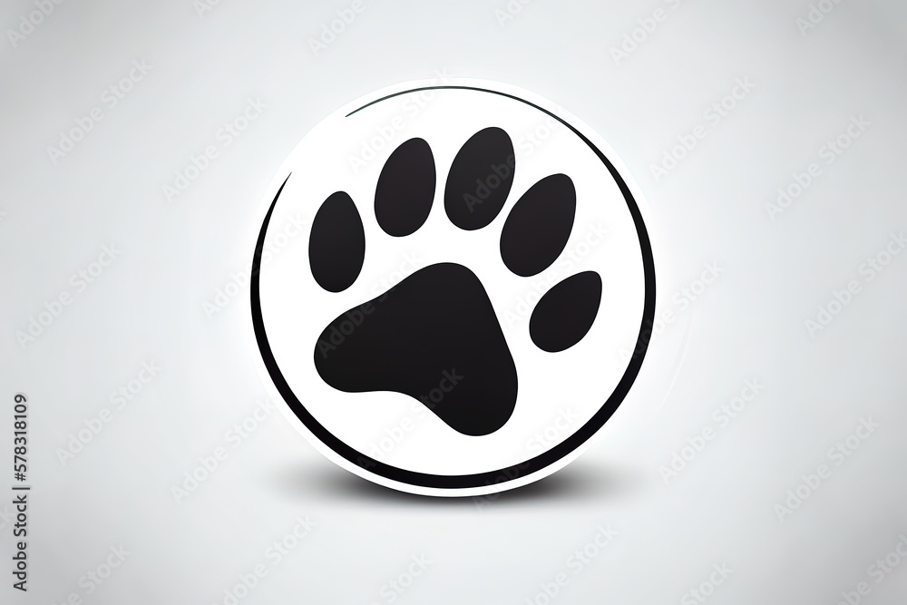 Pawprint outline in a circle. Generative Ai Pawprint outline in a circle. Generative Ai