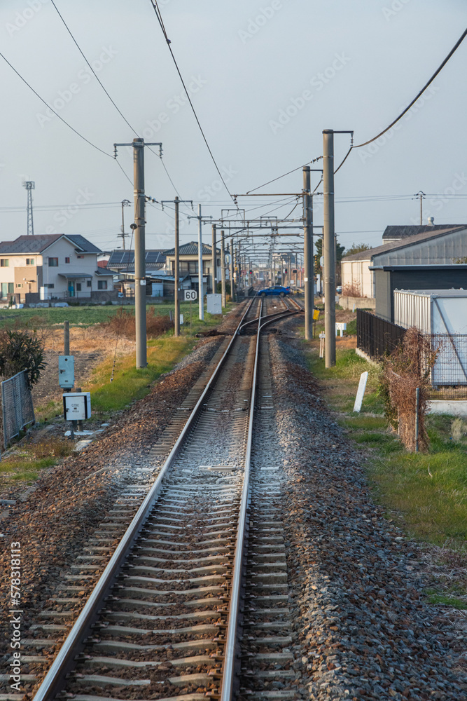 日本　香川県内を通るJR四国の土讃線の電車の線路