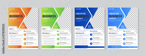 flyer business template brochure layout annual report Free Vector