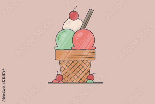 Ice cream in a basket
