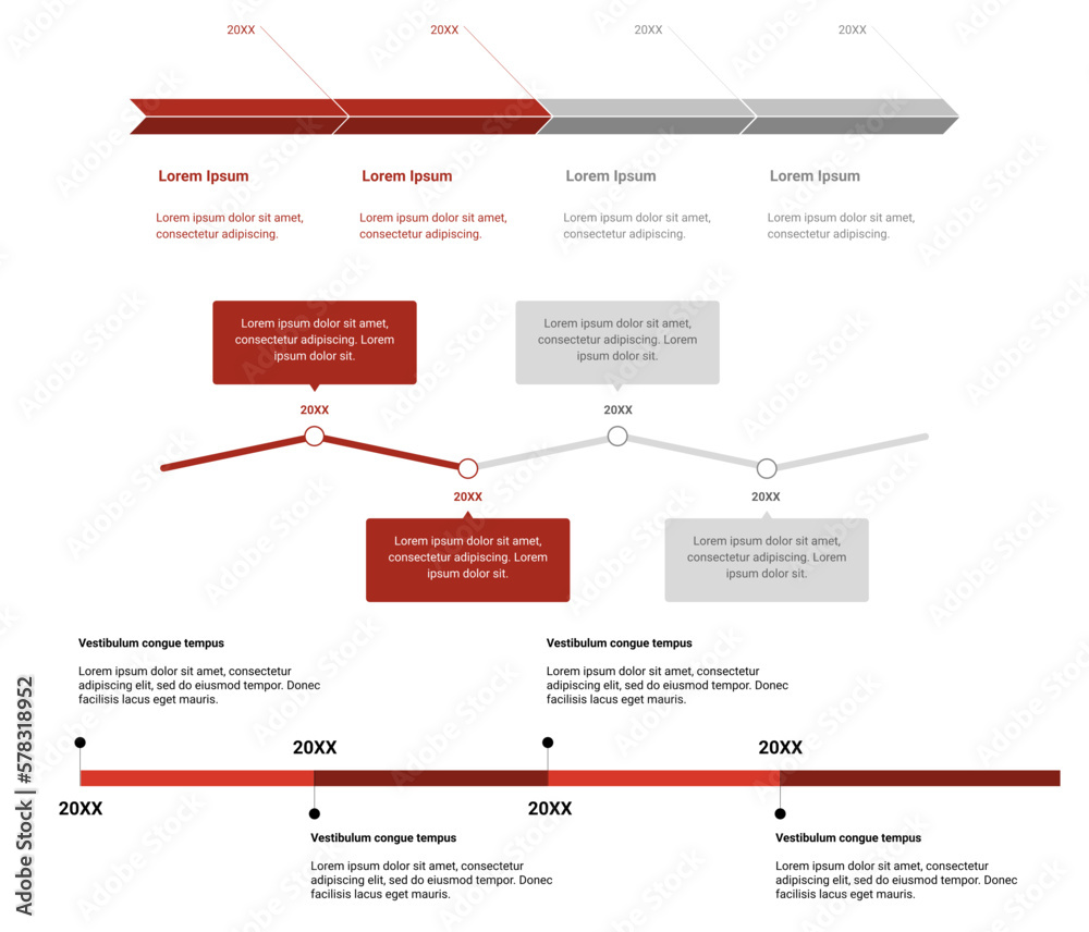 Info graphics, time line business progress
