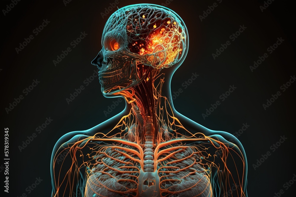 Human anatomy. The anatomical model of a human, Generative AI Stock ...