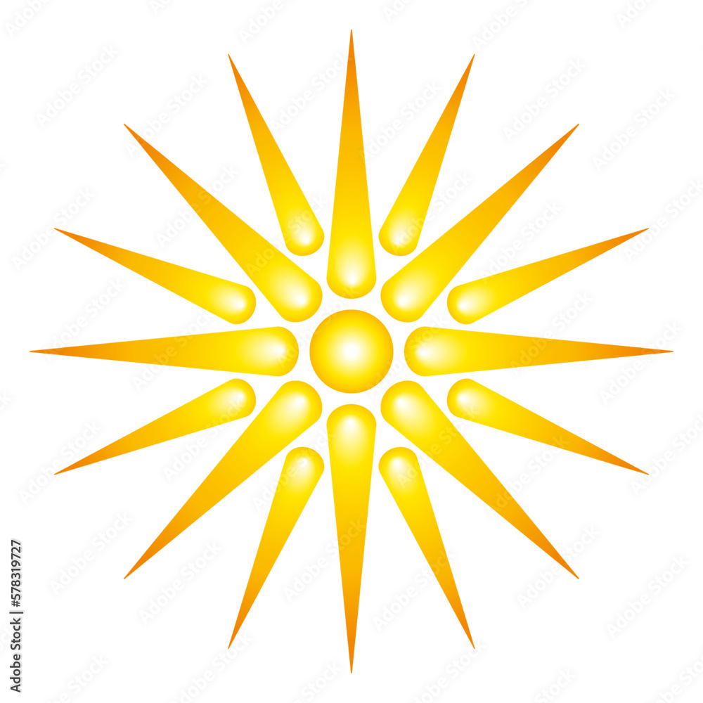 Three Rayed Star Vergina Sun, Argead Star symbol. Also Star of Vergina, Vergina Star or ...