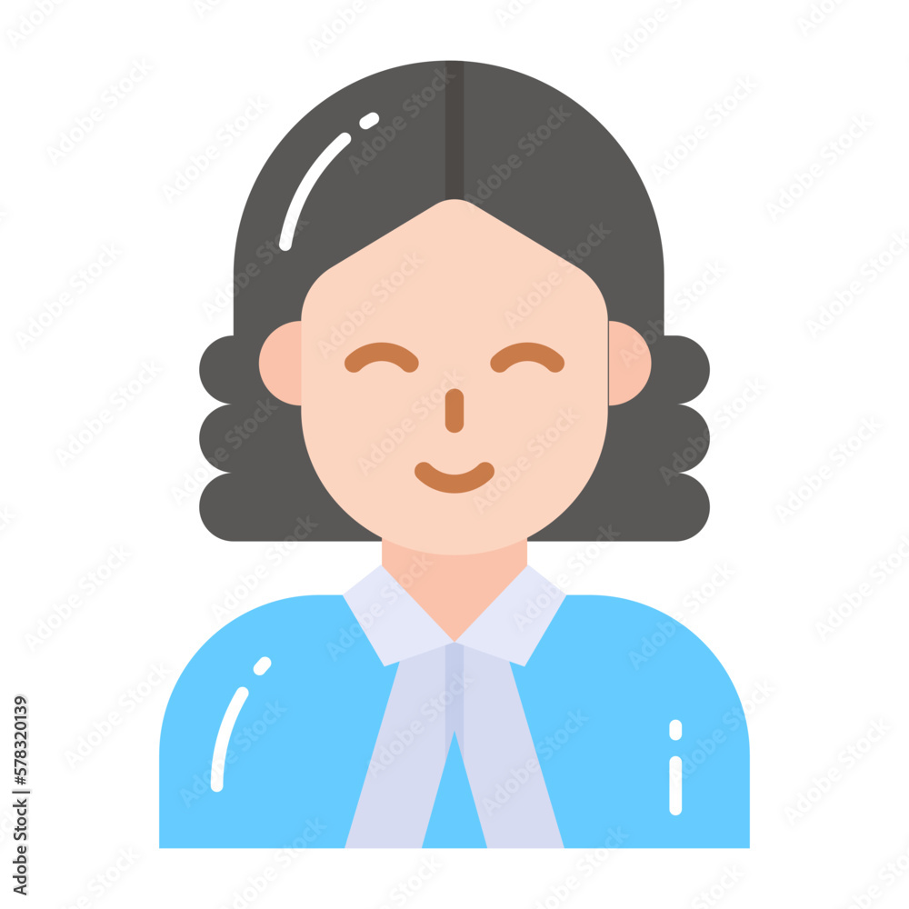 An icon of lady judge, professional worker avatar An icon of lady judge, professional worker avatar