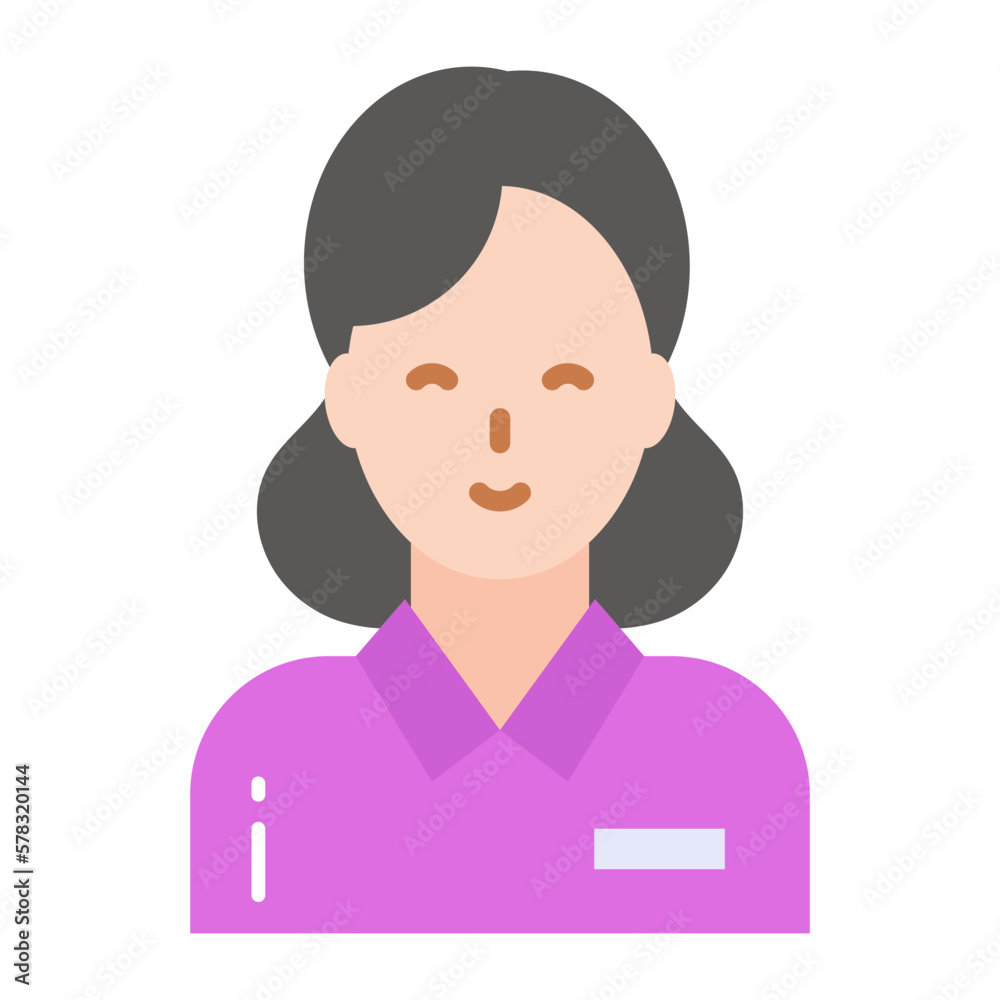 Waitress professional avatar in modern and trendy style Waitress professional avatar in modern and trendy style