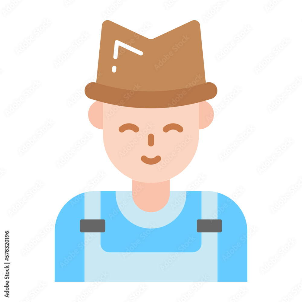 Farmer vector design in modern style isolated on white background Farmer vector design in modern style isolated on white background