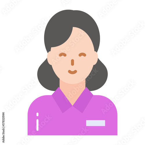 Waitress professional avatar in modern and trendy style