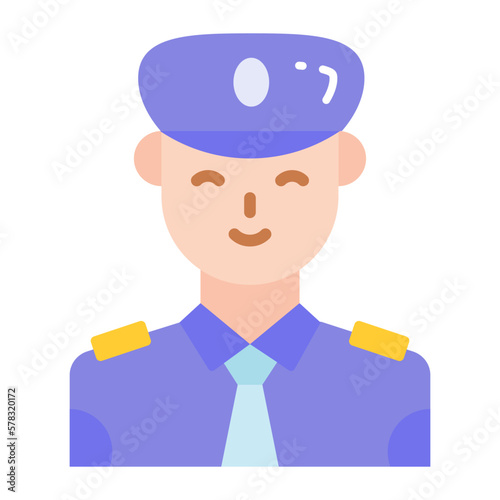 An amazing vector of professional pilot, aviation employee 