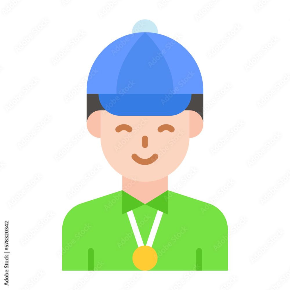 Sports man vector design in modern style, professional avatar
