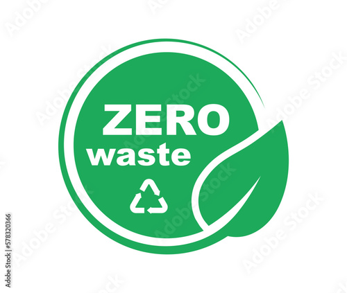 Zero waste logo. Ecological symbol. Recycling icon. Recycle, reuse and reduce. Vector illustration.