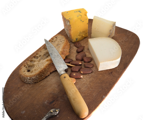 Tabla de queso en bodegón de postre