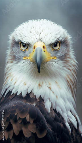 Close-up frontal of a Bald Eagle - Ai generative © Giordano Aita