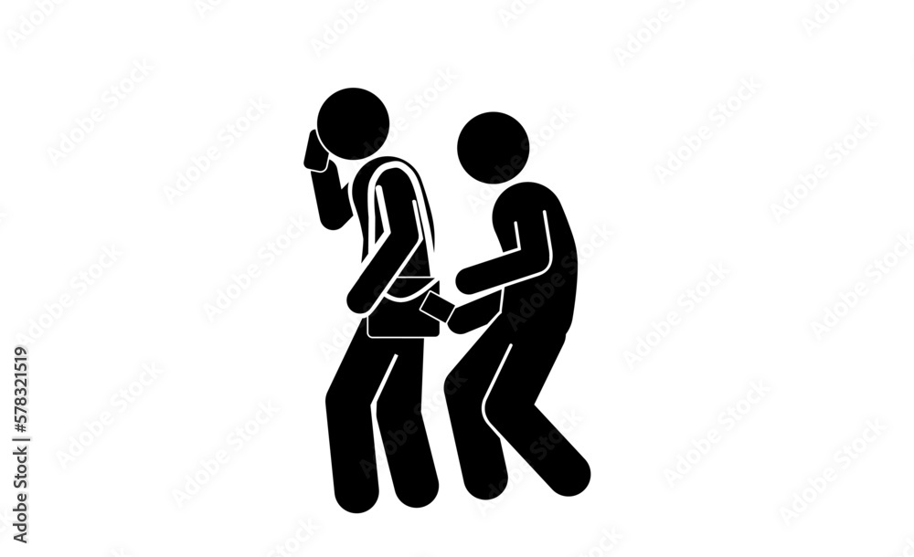 illustration of icon people stealing, robbing, pickpocketing illustration of icon people stealing, robbing, pickpocketing