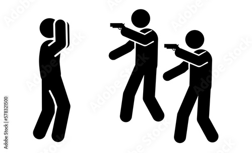 illustration of icon people stealing, robbing, pickpocketing