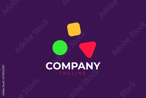 Slika na platnu playfull shape logo design. modern, minimalist, icon, Vector