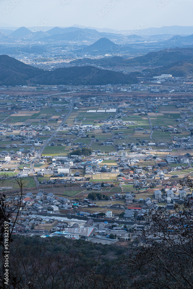 日本　香川県仲多度郡琴平町にある金刀比羅宮奥社の厳魂神社から見える風景