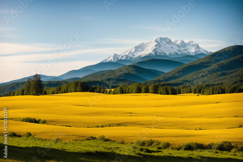 Idyllic Mountain Landscape in the Alps: Springtime Beauty © pisan