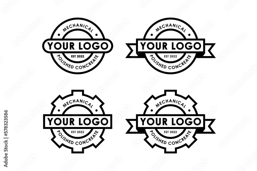 Modern badge logo design set. modern, minimalist, icon, Vector