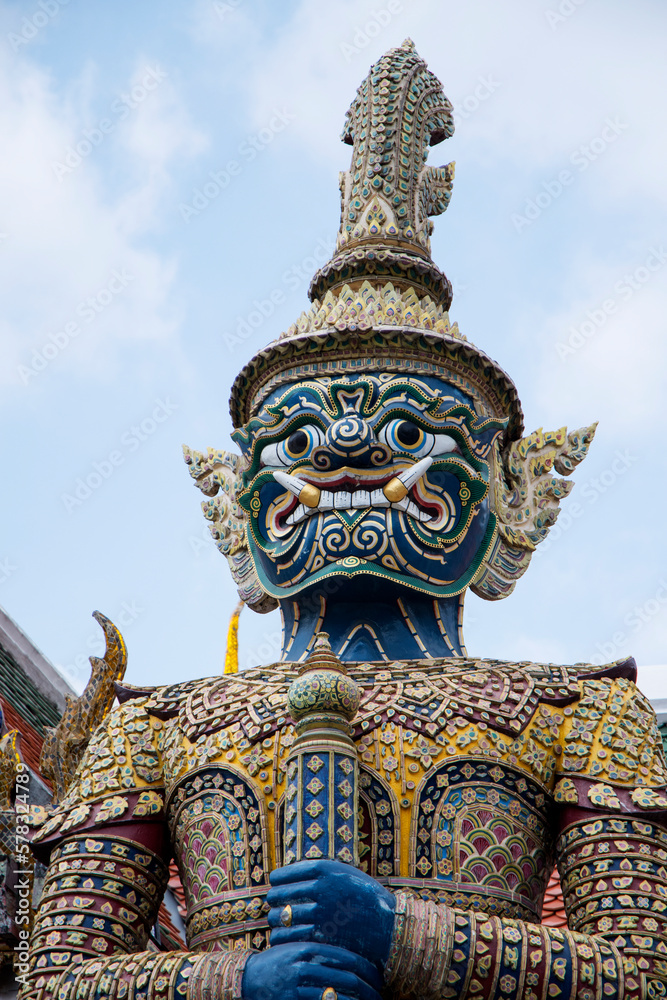 Giant Demon guardian statue located in Grand Palace ,Bangkok