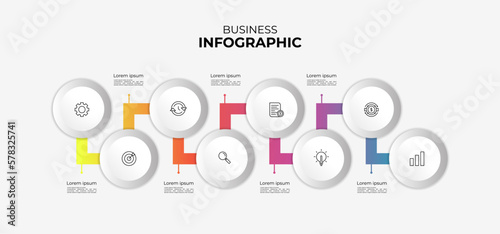 Vector infographic label template with icons. 6 options or steps. Infographic for business concept. Can be used for info graphics, flowcharts, presentations, websites, banners, and more
