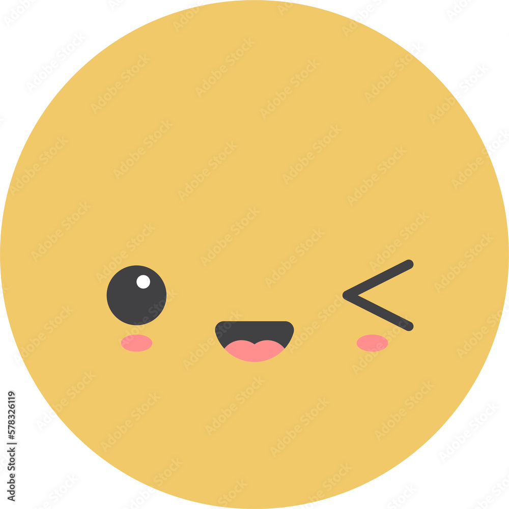 Cartoon emoji with facial expression