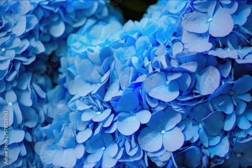 blue hydrangea flowers © diego