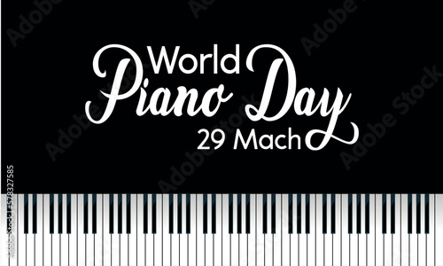 World piano day, world piano day march 29 vector illustration