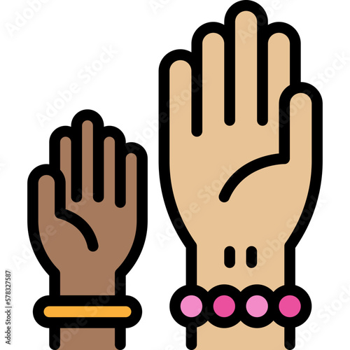 protest filled outline icon