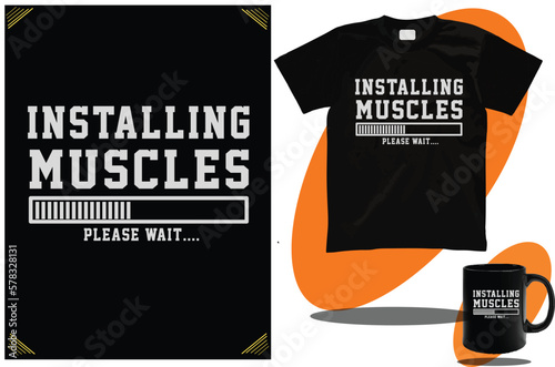 Gym Fitness T shirt design and mug design vector for boys and girls and  women super cool gym t shirt design template and concept