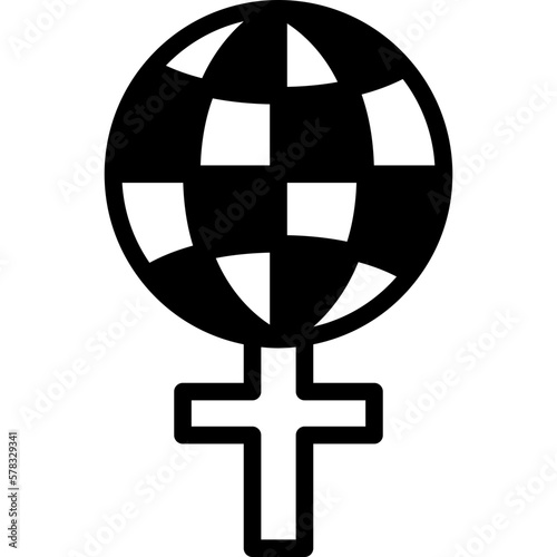 women day solid line icon