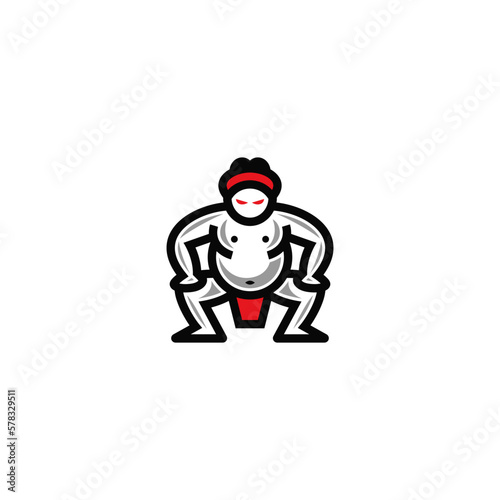 Sumo wrestler logo design.