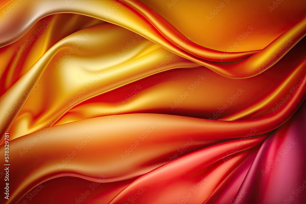Orange yellow silk satin abstract background (AI generated) Orange yellow silk satin abstract background (AI generated)