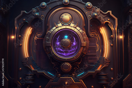 Abstract steampunk technology background. Generative AI