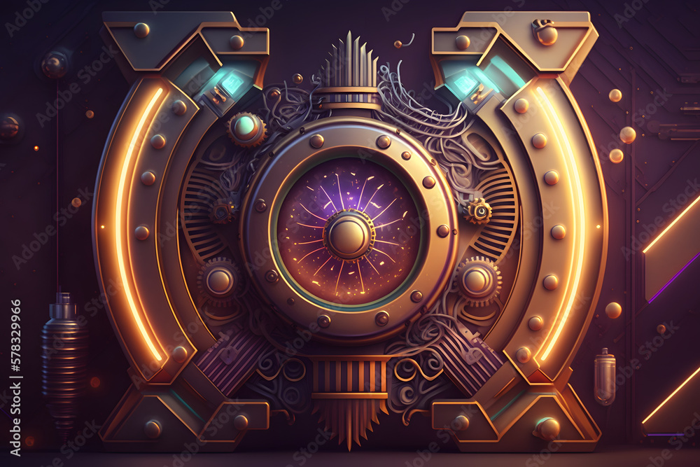 Abstract steampunk technology background. Generative AI