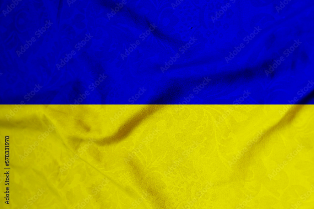 Fototapeta premium Fabric with ukraine flag motif