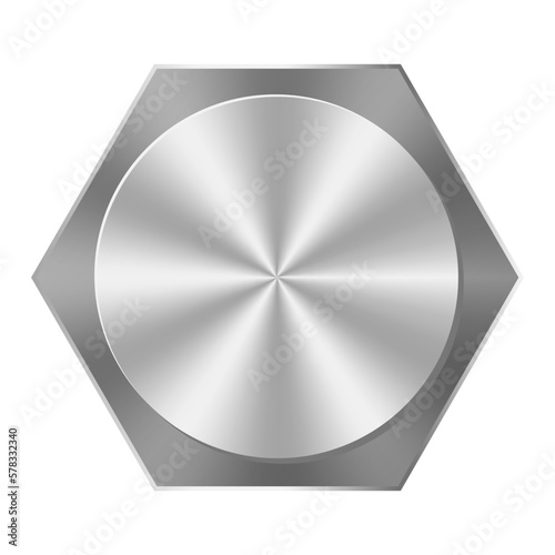 Metal screw head. Construction hardware. Tool for building and repairs. Vector element construction industry. Vector illustration