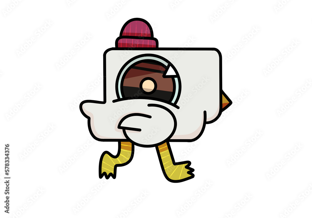 Illustration of a swag little chicken with beanie Illustration of a swag little chicken with beanie