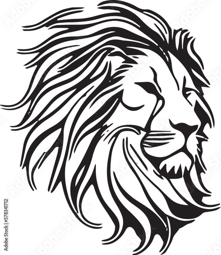 head lion line art logo