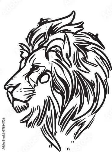 Wallpaper Mural head lion line art logo Torontodigital.ca