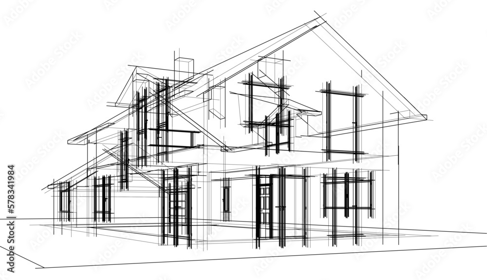 sketch of a house sketch of a house