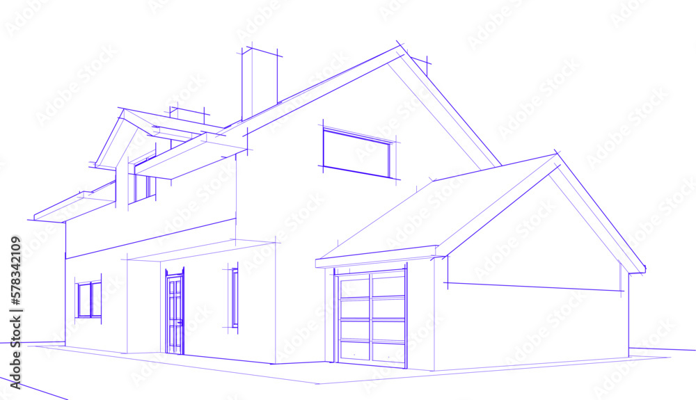 sketch of a house