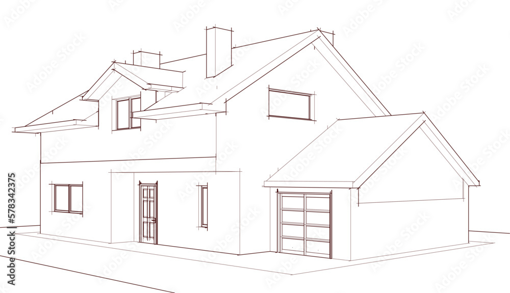 sketch of a house