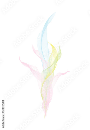 Elegant curving abstract plant in flat illustration