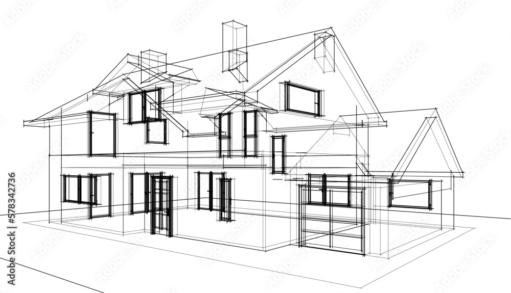 house sketch drawing