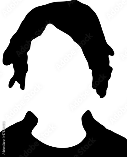Unknown girl user picture on white background. Vector art.