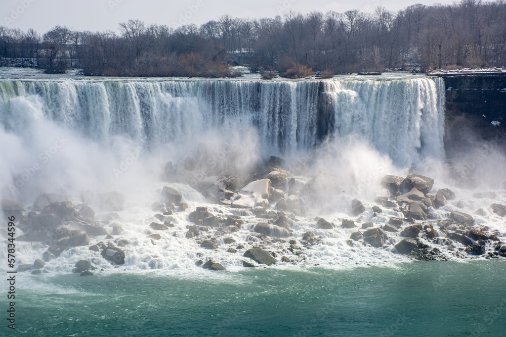 Stunning view of Niagara Falls in sunlight in Canada. Stunning view of Niagara Falls in sunlight in Canada.