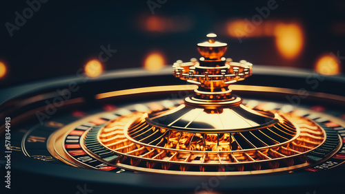 High contrast image of casino roulette in motion