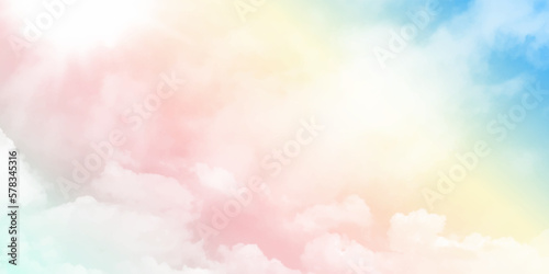 Rainbow clouds background, made with color filters, unfocused